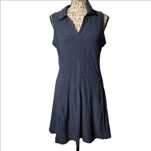 Kyodan Medium Blue vneck dress With Pockets